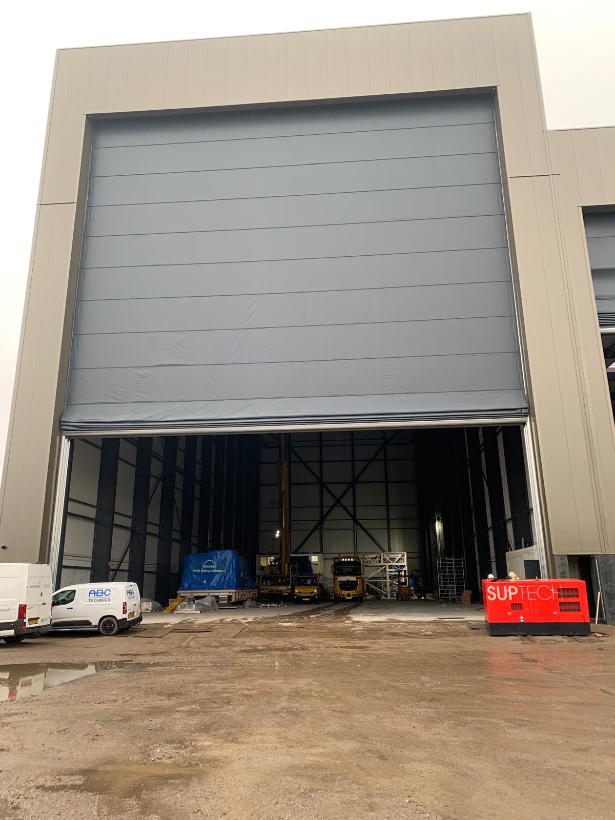 Megadoor hangar door installation